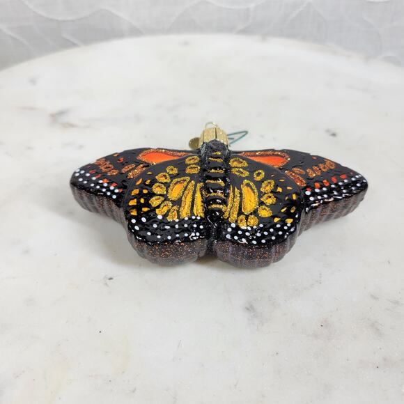 Old World Christmas Monarch Butterfly Ornament Glass Dark Halloween Witchy Decor - Picture 12 of 15